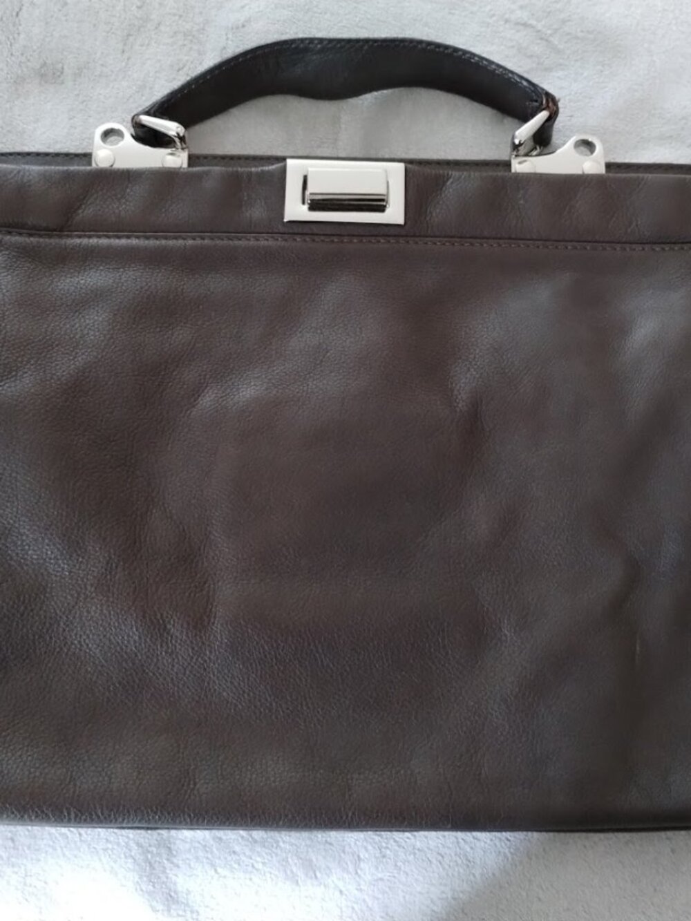 Borse in Pelle Brown Leather Tote Handbag Made in Italy - Picture 8 of 10